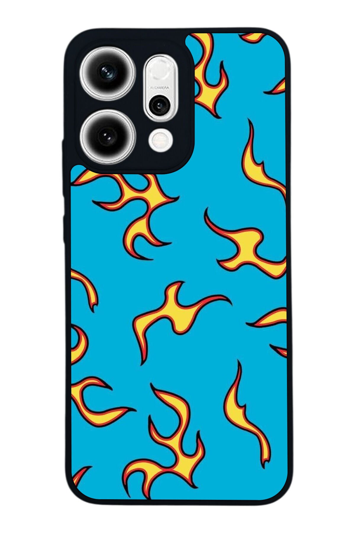 Oppo Reno 14 Uyumlu Retro Flame Patterns Tasarımlı Glossy Premium Kılıf