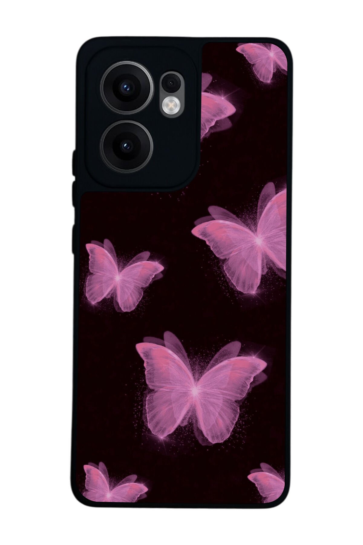 Oppo Reno 13F Uyumlu Kelebek Tasarımlı Glossy Premium Kılıf