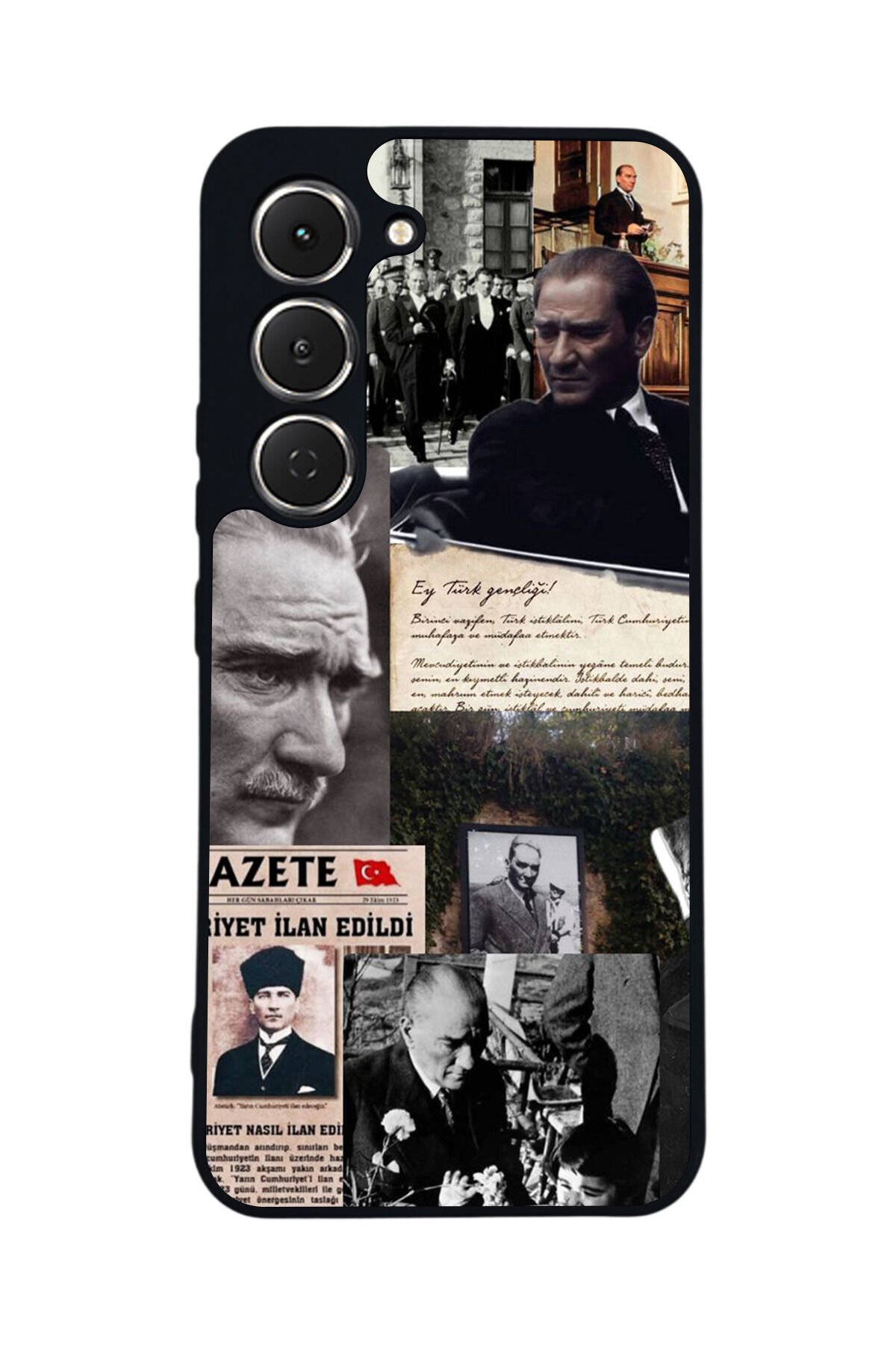 Tecno Spark 40 Pro Uyumlu Mustafa Kemal Ataturk Tasarımlı Glossy Premium Kılıf
