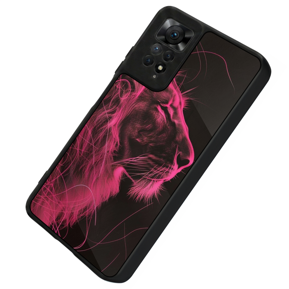 Xiaomi Redmi Note 12 Pro Uyumlu Aslan Tasarımlı Glossy Premium Kılıf