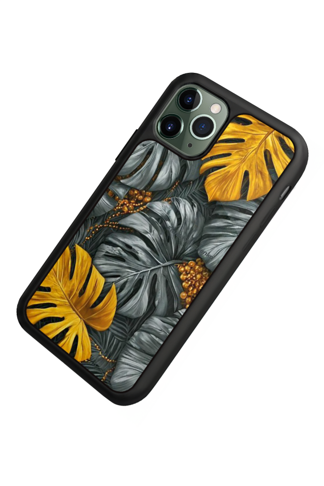 iPhone 11 Pro Uyumlu Botanik Tasarımlı Glossy Premium Kılıf