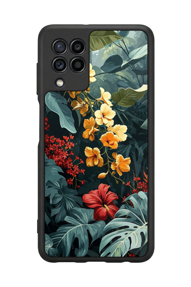 Samsung Galaxy M22 Uyumlu Botanik Tasarımlı Glossy Premium Kılıf