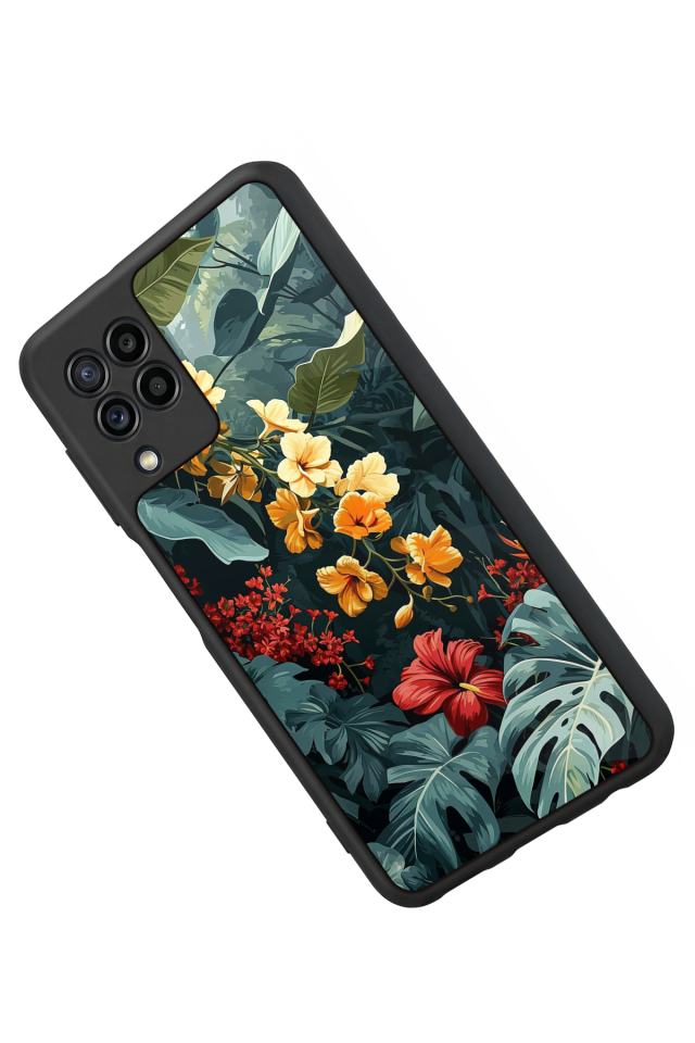 Samsung Galaxy M22 Uyumlu Botanik Tasarımlı Glossy Premium Kılıf