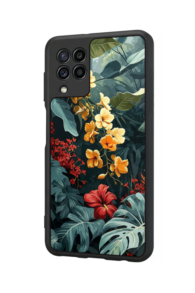 Samsung Galaxy M22 Uyumlu Botanik Tasarımlı Glossy Premium Kılıf