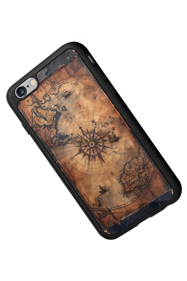 iPhone 6s Plus Uyumlu Harita Tasarımlı Glossy Premium Kılıf