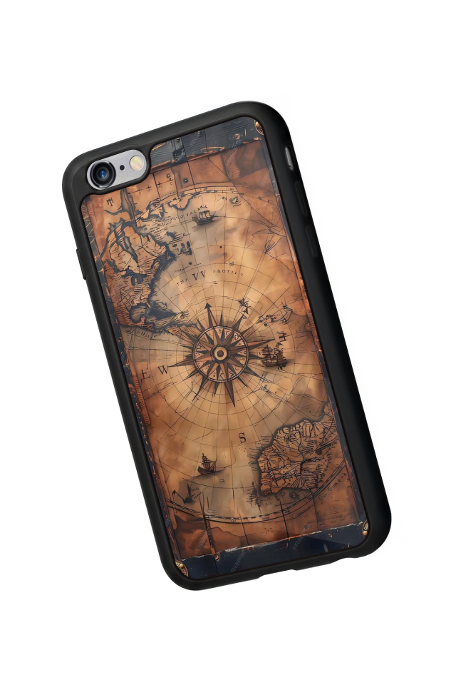 iPhone 6s Plus Uyumlu Harita Tasarımlı Glossy Premium Kılıf