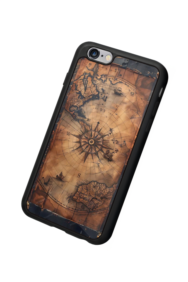 iPhone 6s Plus Uyumlu Harita Tasarımlı Glossy Premium Kılıf
