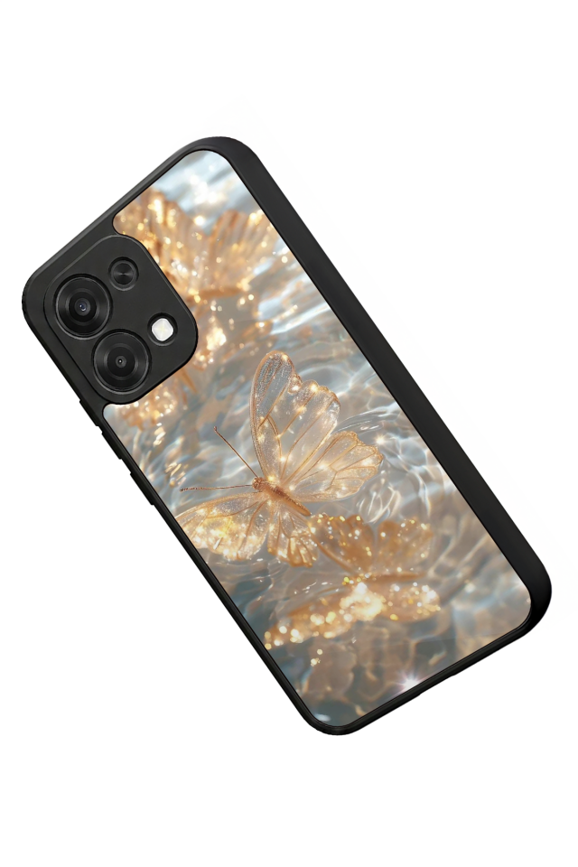 Oppo A6 Pro Uyumlu Kelebek Tasarımlı Glossy Premium Kılıf