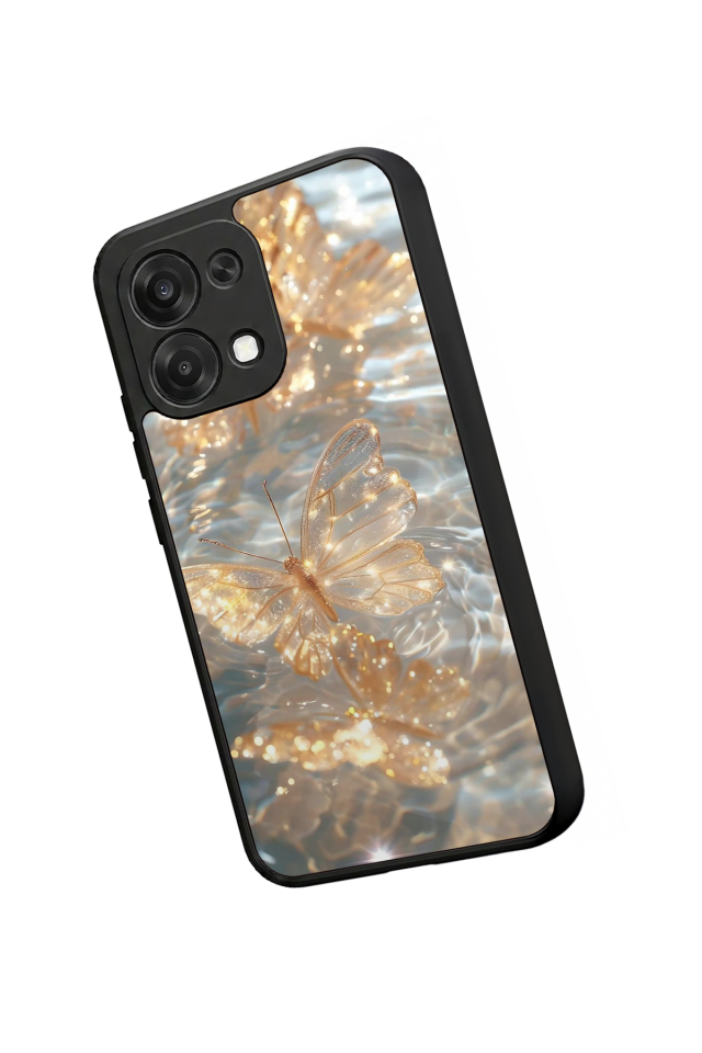 Oppo A6 Pro Uyumlu Kelebek Tasarımlı Glossy Premium Kılıf