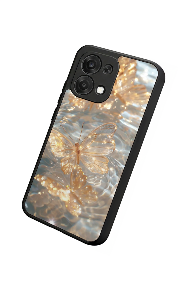 Oppo A6 Pro Uyumlu Kelebek Tasarımlı Glossy Premium Kılıf