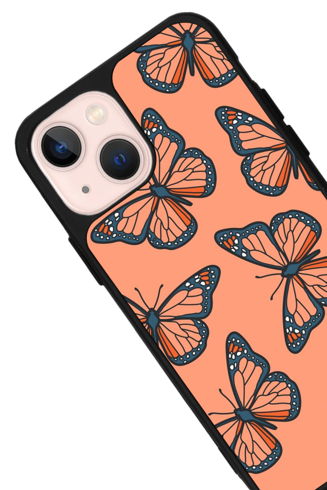 iPhone 13 Mini Uyumlu Kelebek Tasarımlı Glossy Premium Kılıf