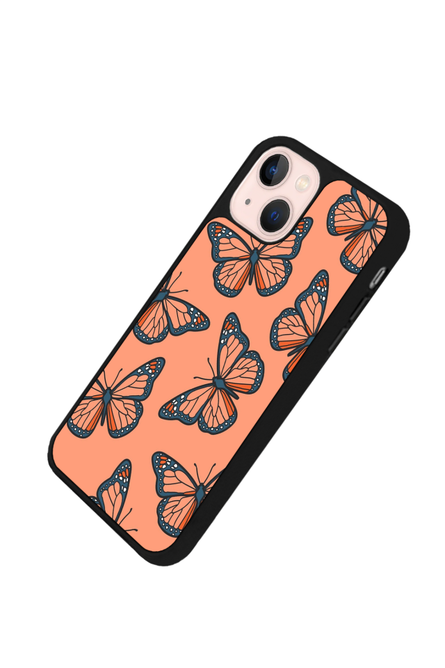 iPhone 13 Mini Uyumlu Kelebek Tasarımlı Glossy Premium Kılıf