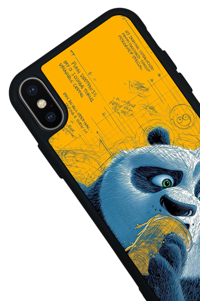 iPhone X/ XS Uyumlu Kung Fu Panda Tasarımlı Glossy Premium Kılıf