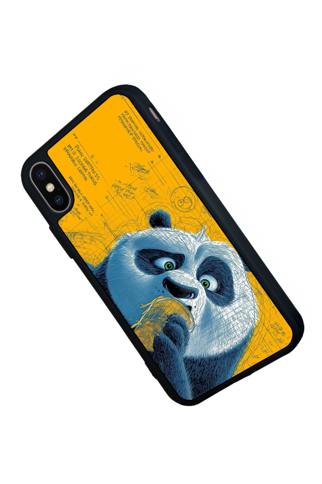 iPhone X/ XS Uyumlu Kung Fu Panda Tasarımlı Glossy Premium Kılıf