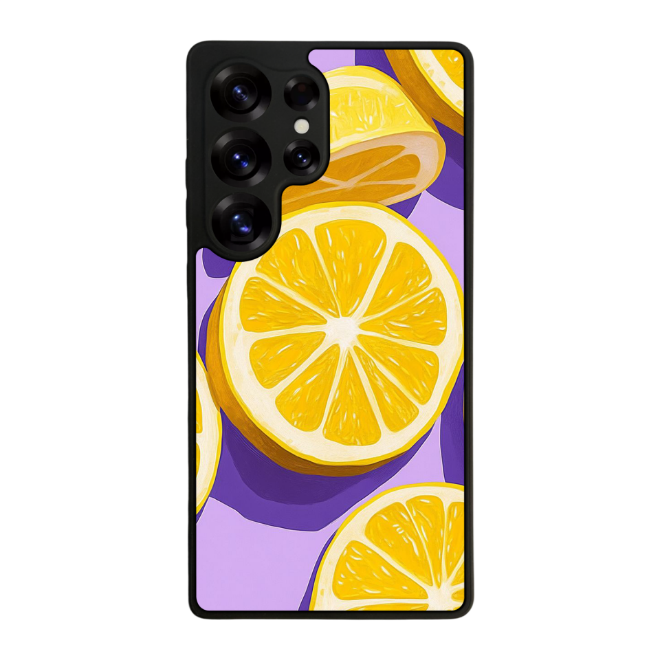 Samsung Galaxy S25 Ultra Uyumlu Limon Tasarımlı Glossy Premium Kılıf