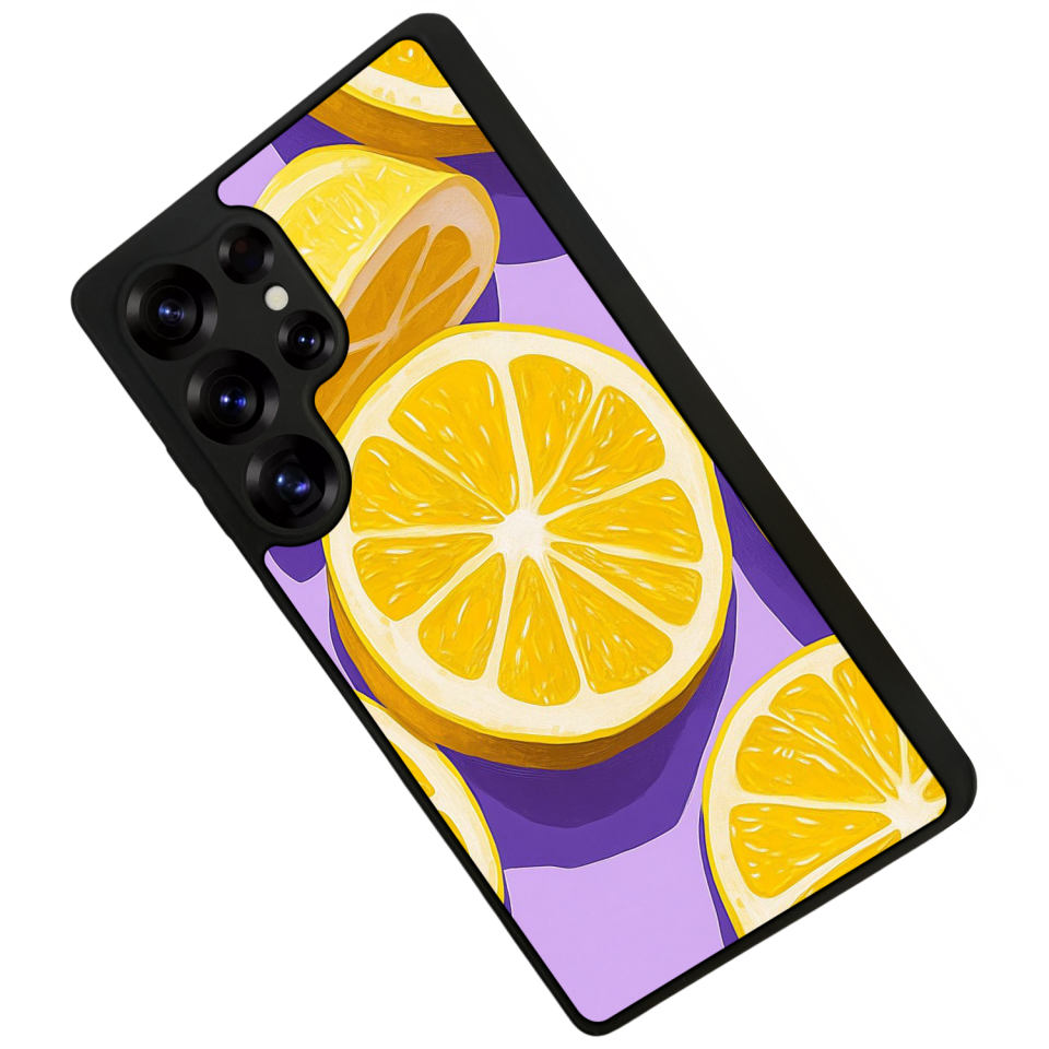 Samsung Galaxy S25 Ultra Uyumlu Limon Tasarımlı Glossy Premium Kılıf