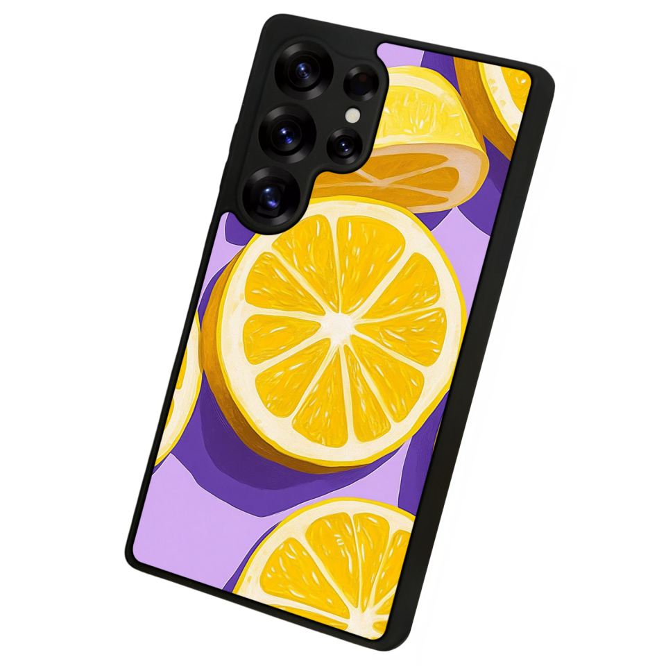 Samsung Galaxy S25 Ultra Uyumlu Limon Tasarımlı Glossy Premium Kılıf