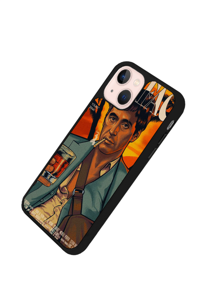 iPhone 15 Plus Uyumlu Scarface Tasarımlı Glossy Premium Kılıf