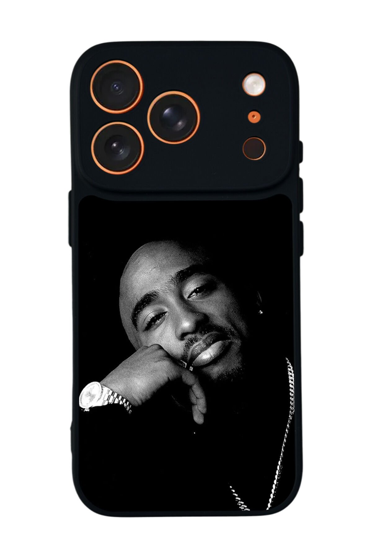 iPhone 17 Pro Max Uyumlu Tupac Tasarımlı Glossy Premium Kılıf