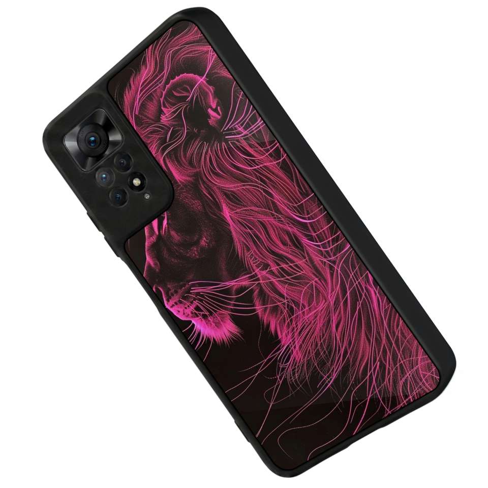 Xiaomi Redmi Note 12 Pro Uyumlu Aslan Tasarımlı Glossy Premium Kılıf