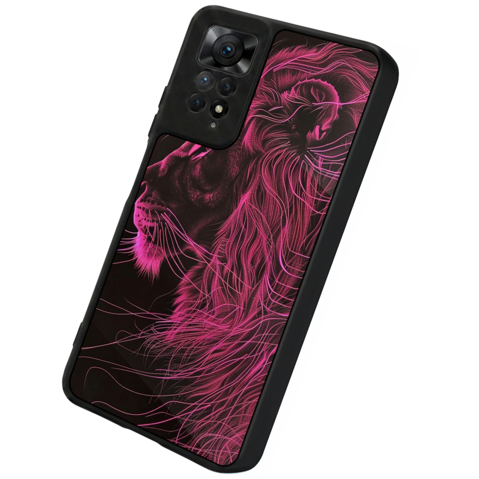 Xiaomi Redmi Note 12 Pro Uyumlu Aslan Tasarımlı Glossy Premium Kılıf