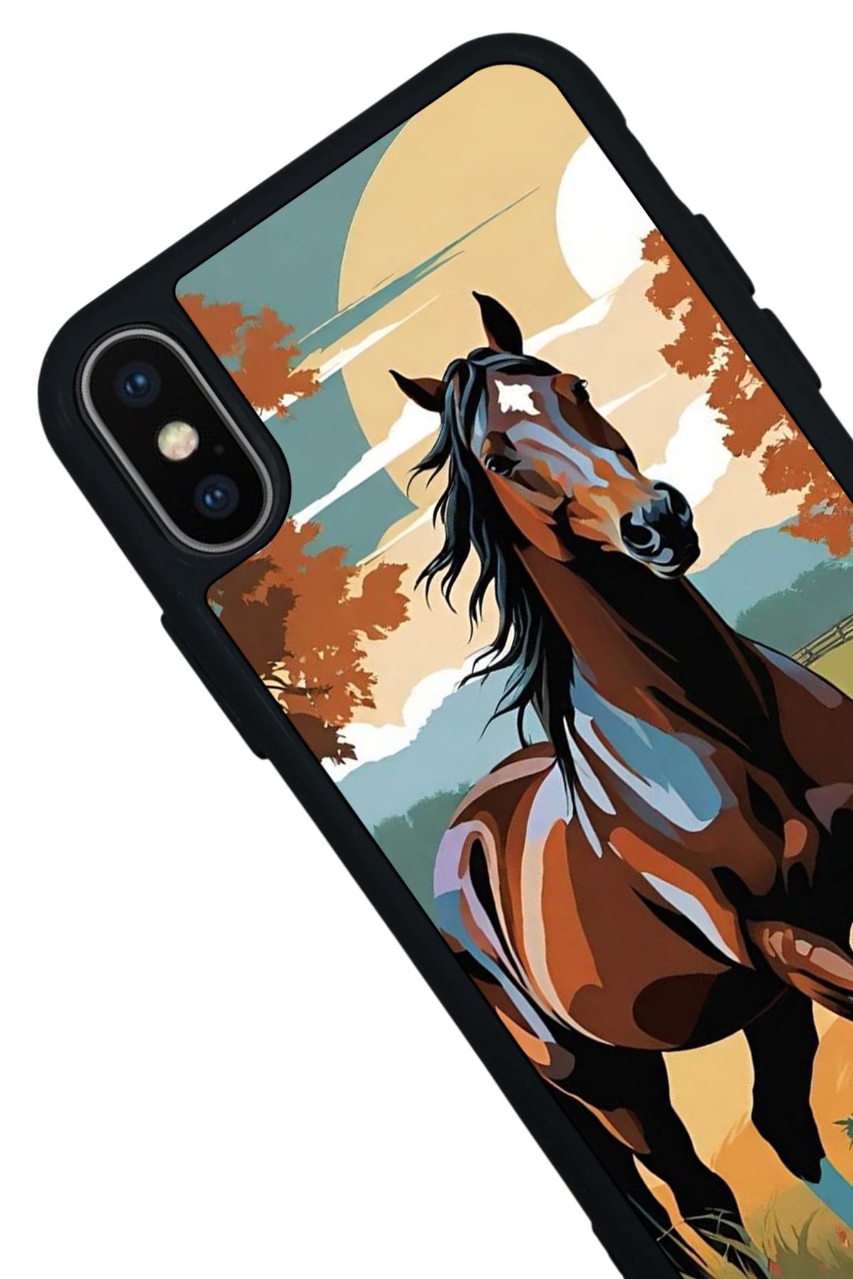 iPhone XS Max Uyumlu At Horse Tasarımlı Glossy Premium Kılıf