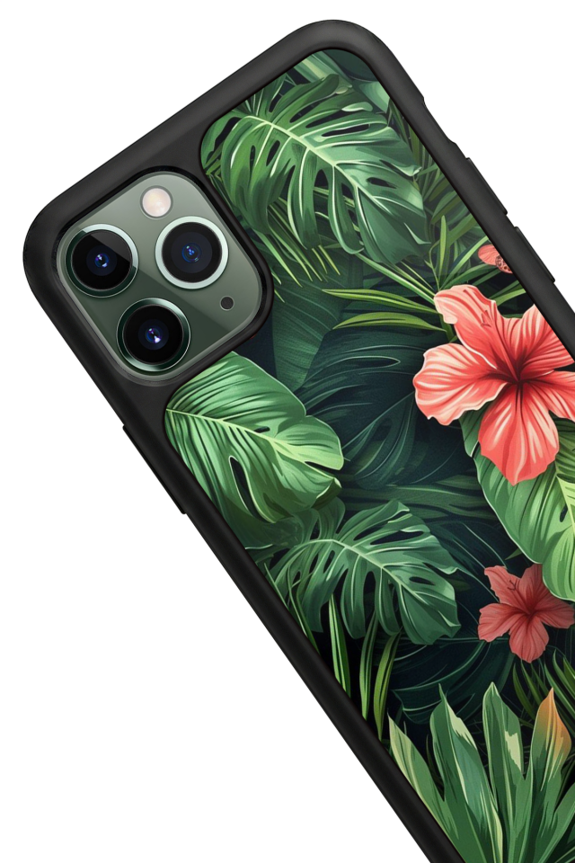 iPhone 11 Pro Uyumlu Botanik Tasarımlı Glossy Premium Kılıf