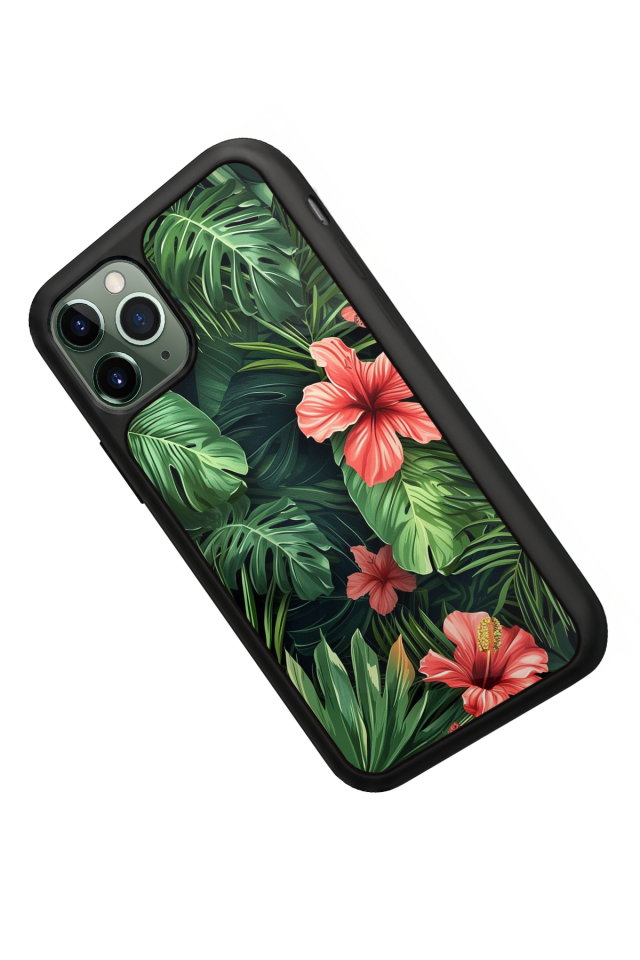 iPhone 11 Pro Uyumlu Botanik Tasarımlı Glossy Premium Kılıf