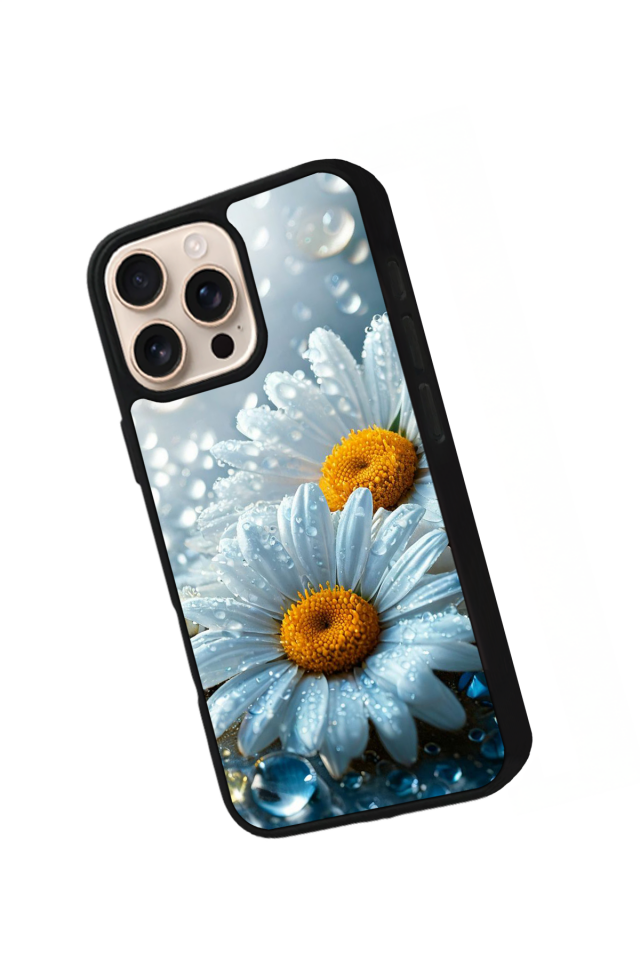 iPhone 15 Pro Max Uyumlu Cicek Tasarımlı Glossy Premium Kılıf
