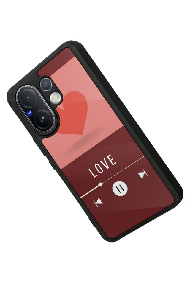 Vivo V60 Uyumlu Kalp Love Tasarımlı Glossy Premium Kılıf