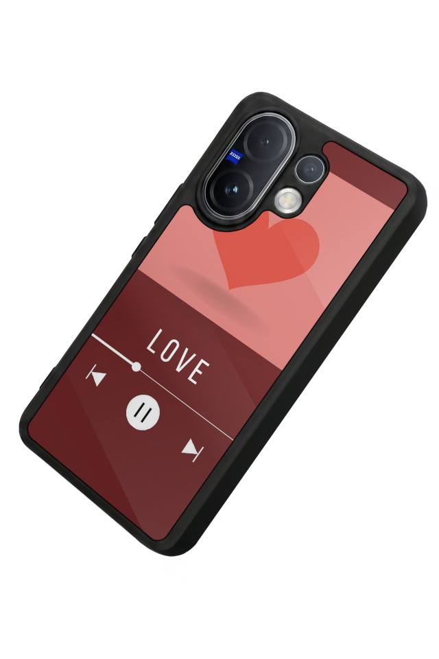 Vivo V60 Uyumlu Kalp Love Tasarımlı Glossy Premium Kılıf