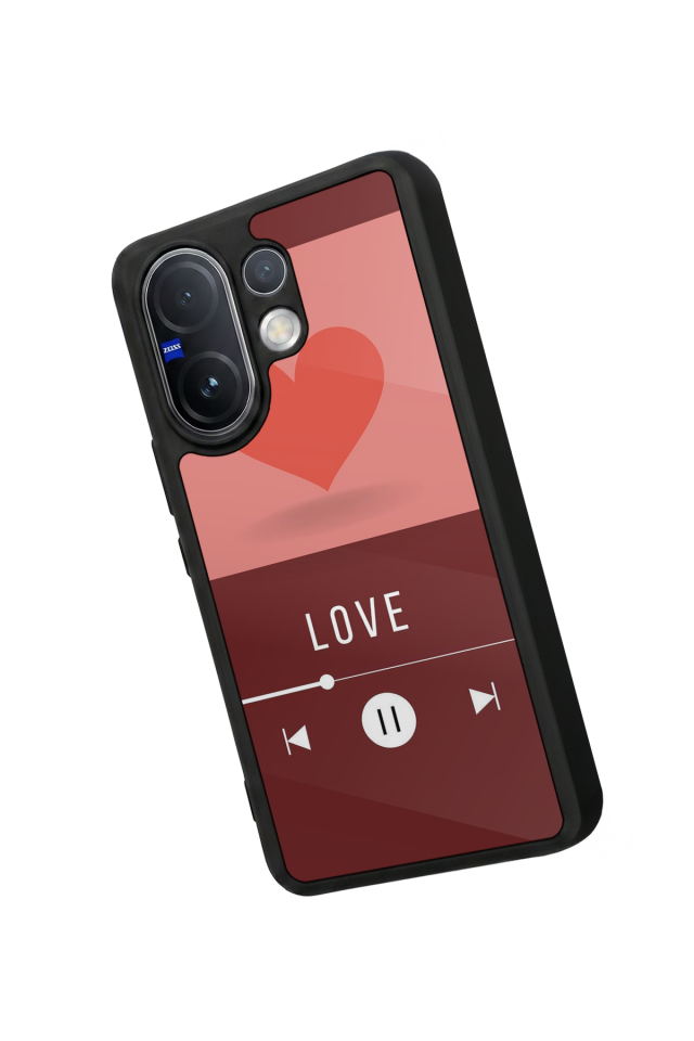 Vivo V60 Uyumlu Kalp Love Tasarımlı Glossy Premium Kılıf
