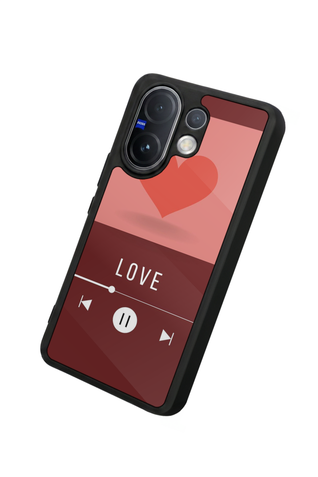 Vivo V60 Uyumlu Kalp Love Tasarımlı Glossy Premium Kılıf