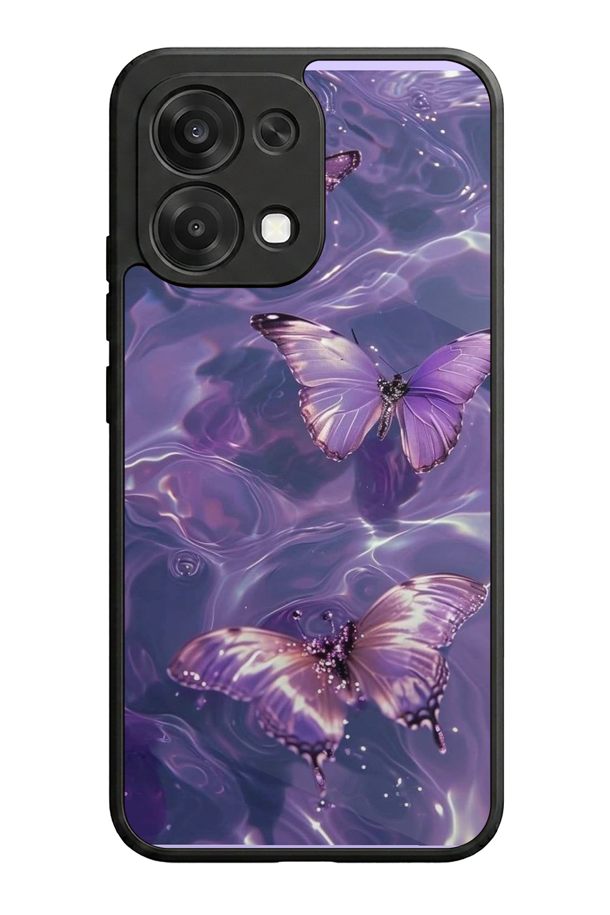 Oppo A6 Pro Uyumlu Kelebek Tasarımlı Glossy Premium Kılıf