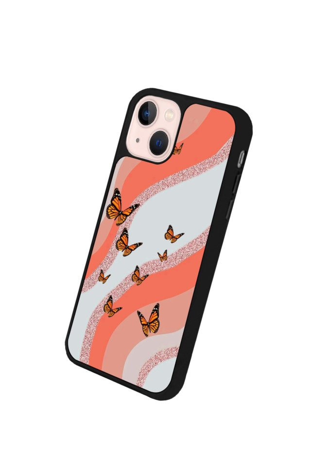iPhone 13 Mini Uyumlu Kelebek Tasarımlı Glossy Premium Kılıf