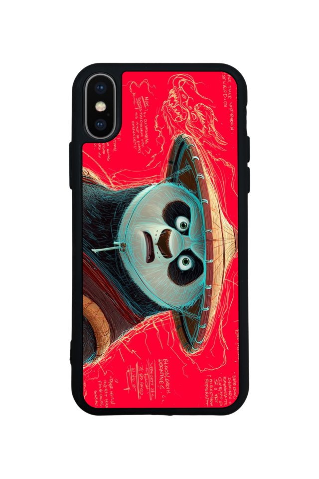 iPhone X/ XS Uyumlu Kung Fu Panda Tasarımlı Glossy Premium Kılıf