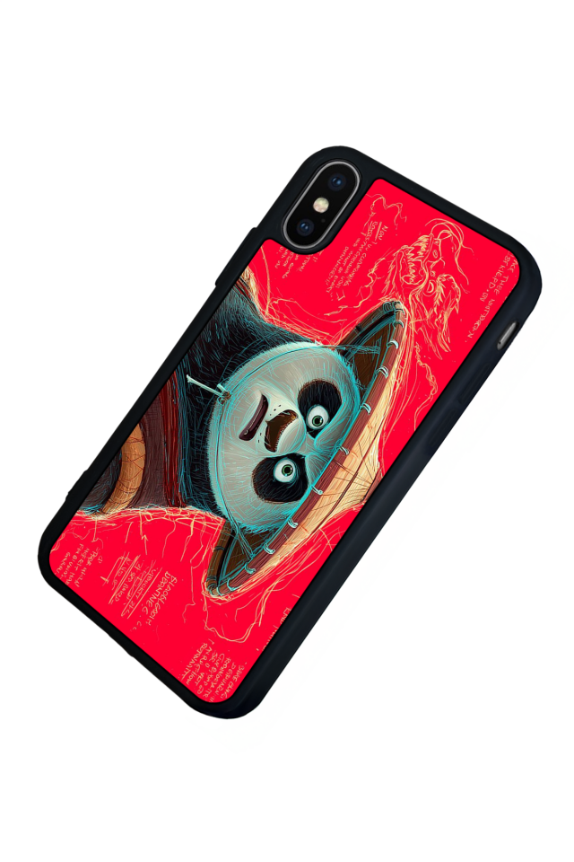 iPhone X/ XS Uyumlu Kung Fu Panda Tasarımlı Glossy Premium Kılıf