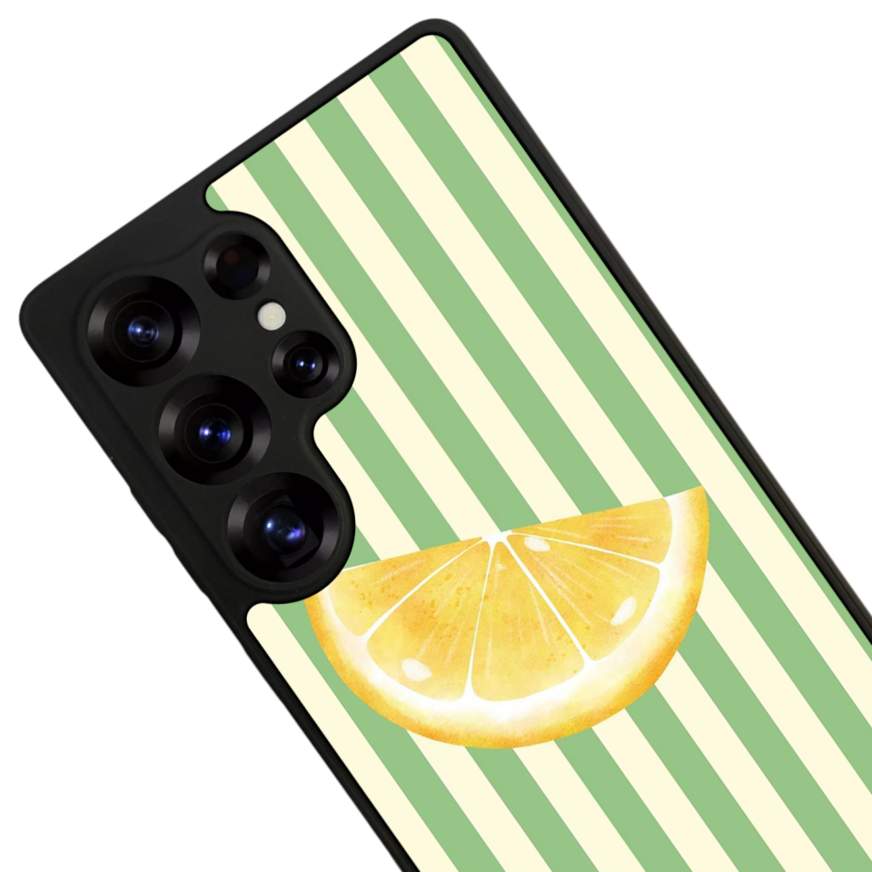 Samsung Galaxy S25 Ultra Uyumlu Limon Tasarımlı Glossy Premium Kılıf