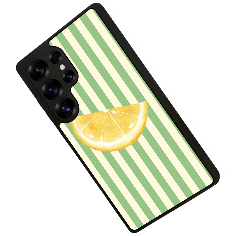 Samsung Galaxy S25 Ultra Uyumlu Limon Tasarımlı Glossy Premium Kılıf