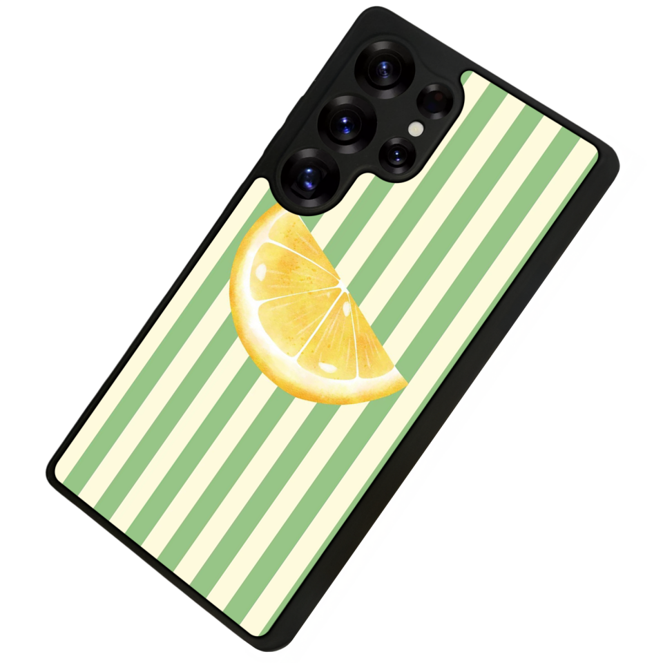 Samsung Galaxy S25 Ultra Uyumlu Limon Tasarımlı Glossy Premium Kılıf