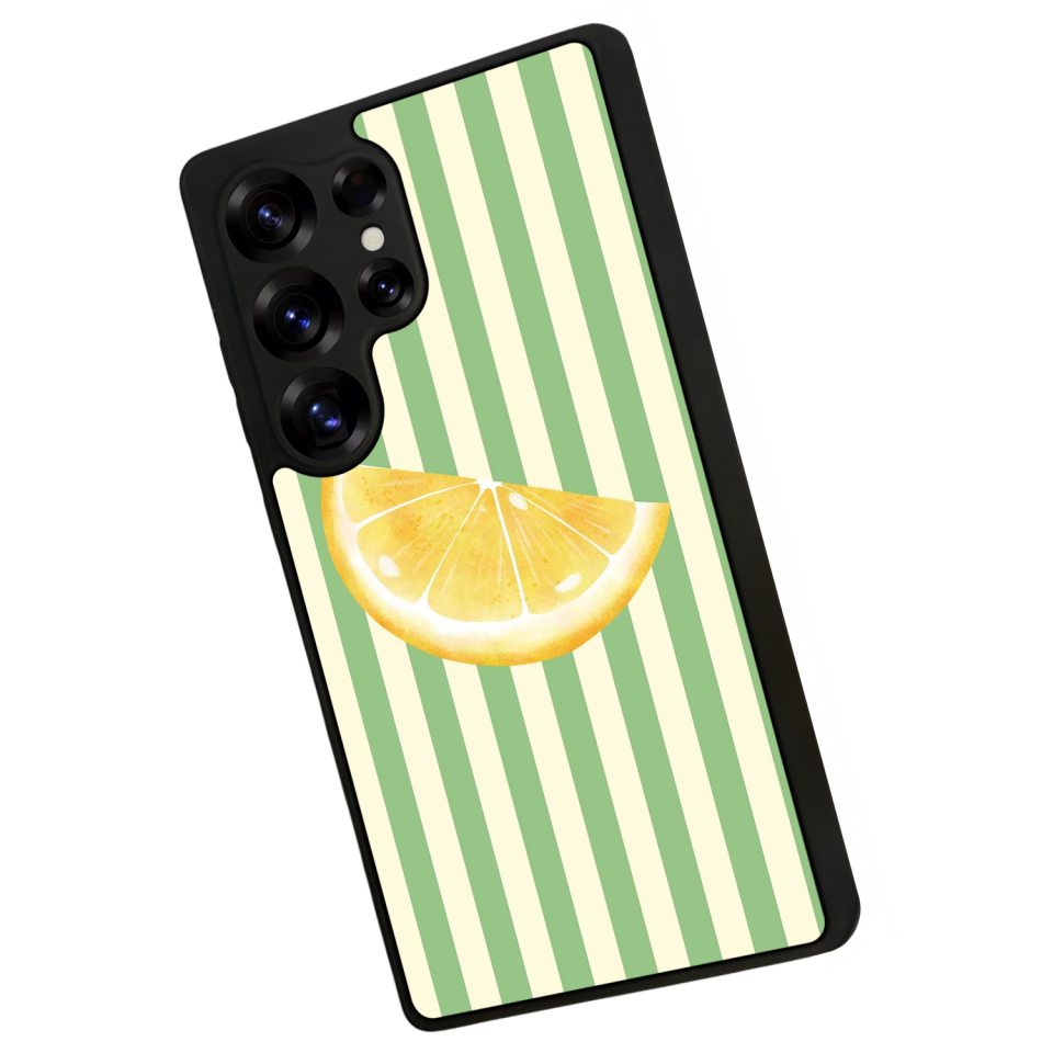 Samsung Galaxy S25 Ultra Uyumlu Limon Tasarımlı Glossy Premium Kılıf