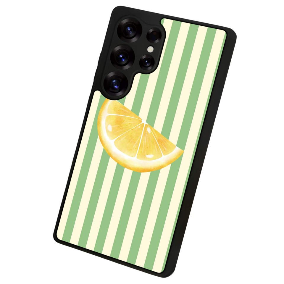 Samsung Galaxy S25 Ultra Uyumlu Limon Tasarımlı Glossy Premium Kılıf