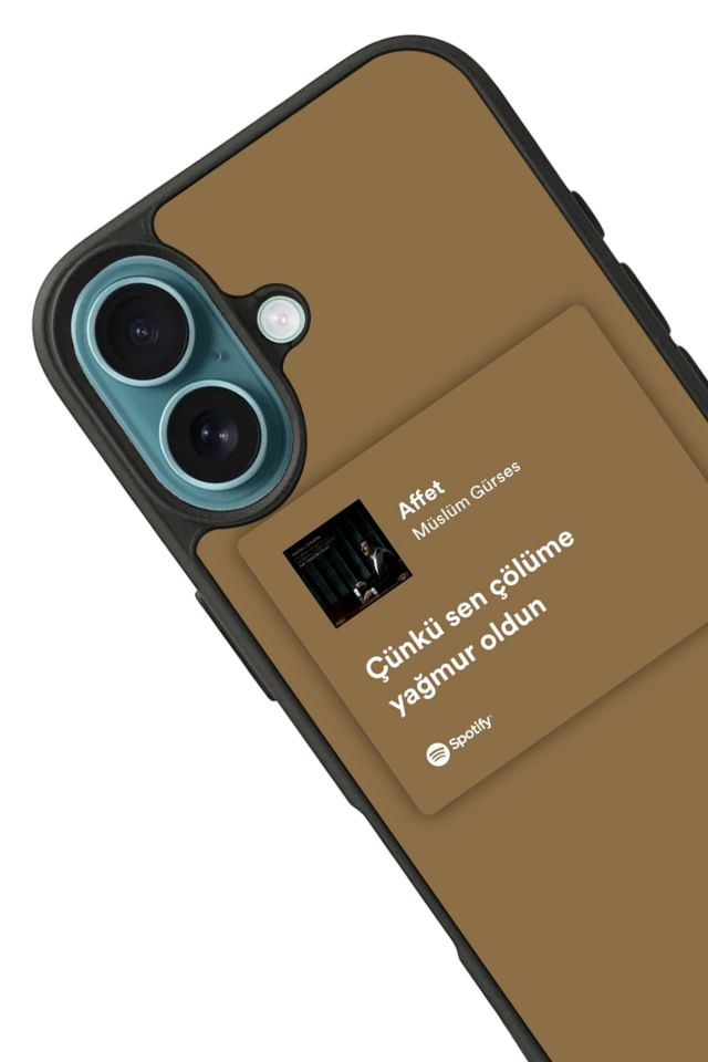 iPhone 16 Uyumlu Sarki Sozleri Tasarımlı Glossy Premium Kılıf