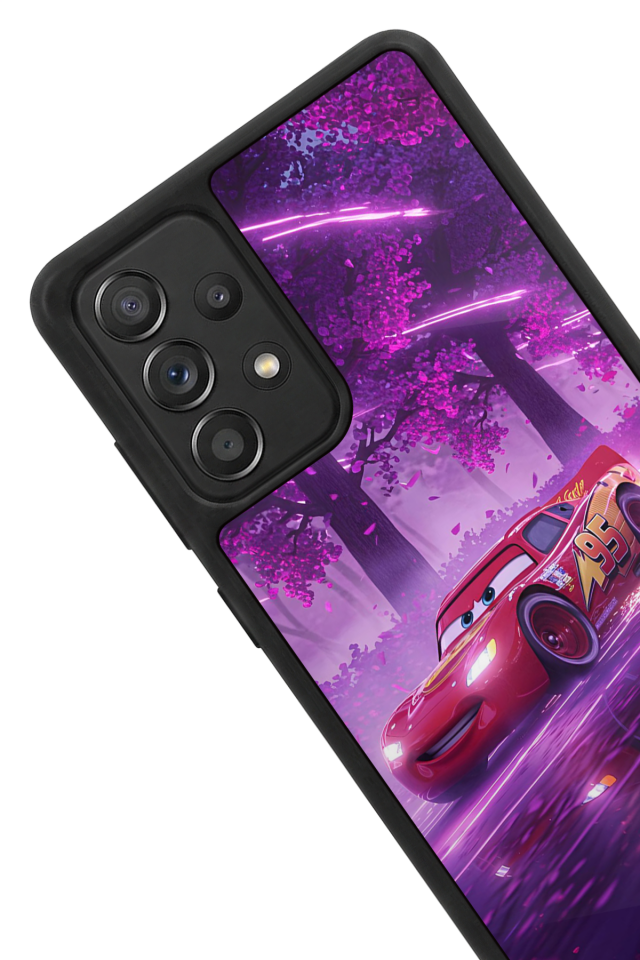 Samsung Galaxy A72 Uyumlu Şimsek McQueen Tasarımlı Glossy Premium Kılıf