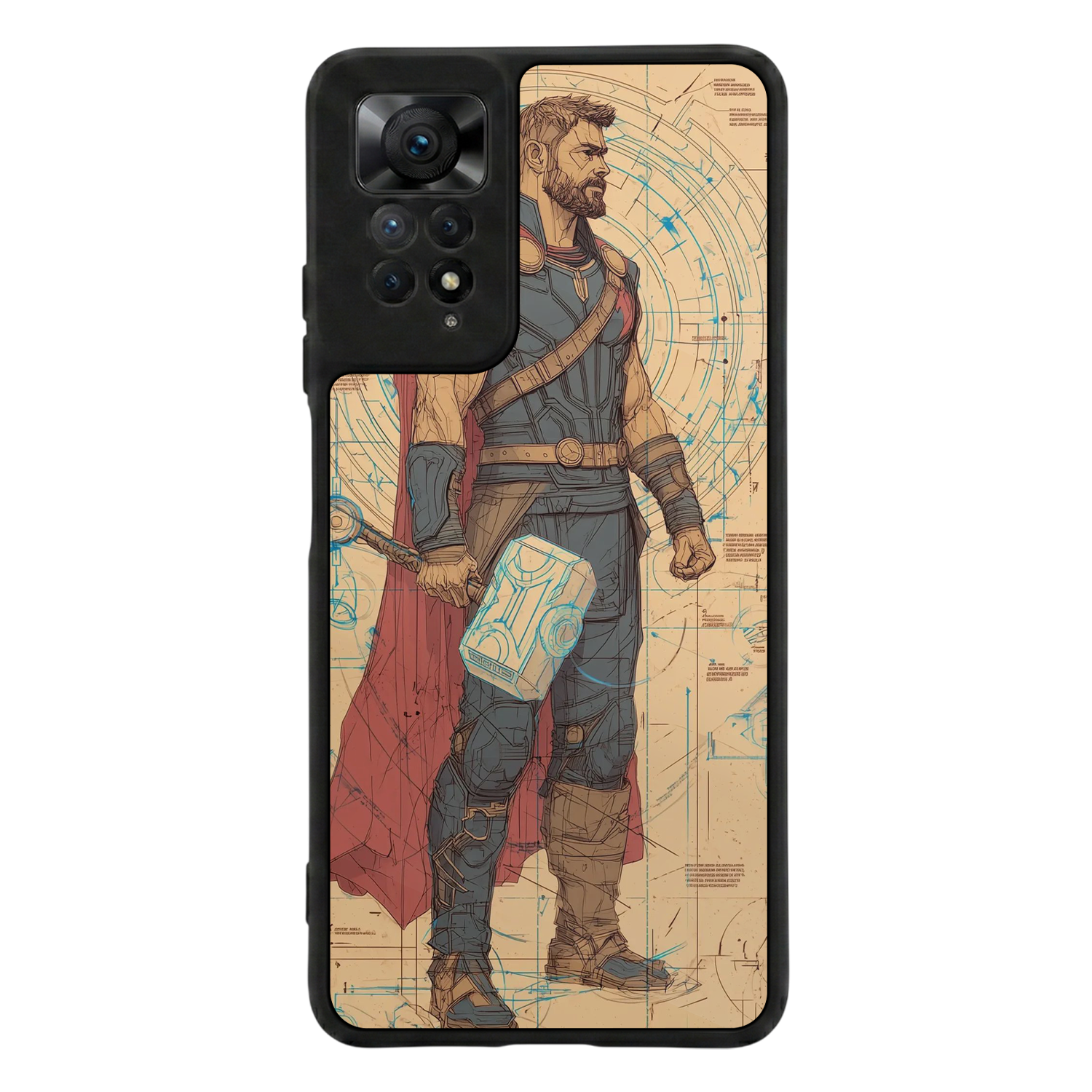 Xiaomi Redmi Note 11 Pro Uyumlu Thor Tasarımlı Glossy Premium Kılıf