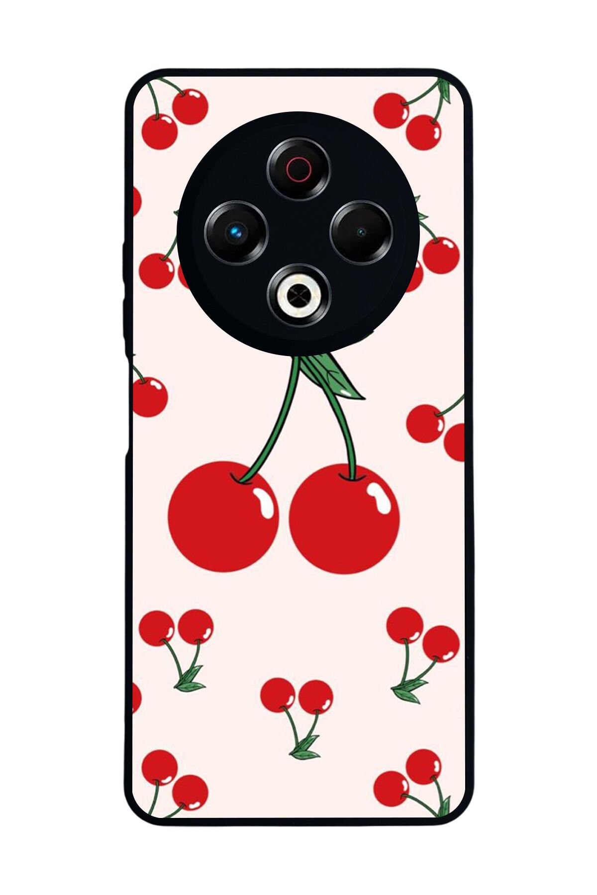 Tecno Spark 30 Uyumlu Kiraz Tasarımlı Glossy Premium Kılıf