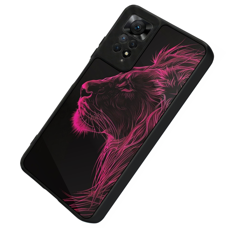 Xiaomi Redmi Note 12 Pro Uyumlu Aslan Tasarımlı Glossy Premium Kılıf