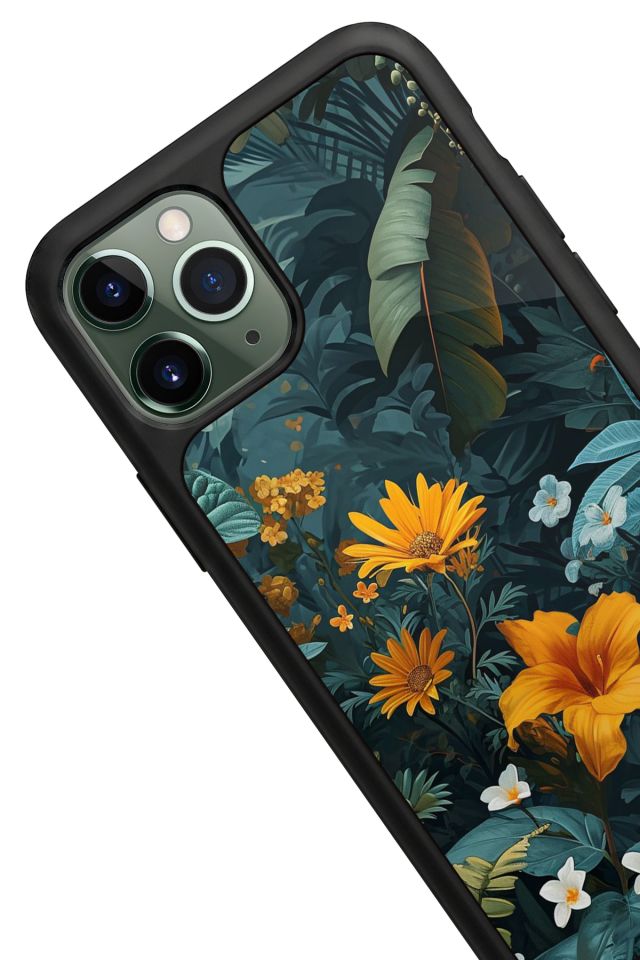 iPhone 11 Pro Uyumlu Botanik Tasarımlı Glossy Premium Kılıf
