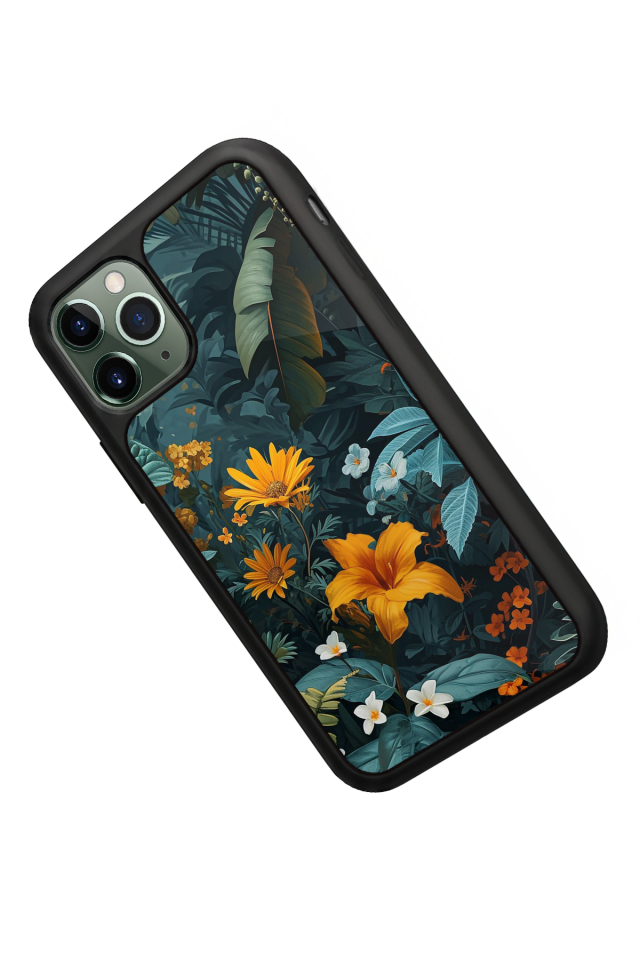 iPhone 11 Pro Uyumlu Botanik Tasarımlı Glossy Premium Kılıf