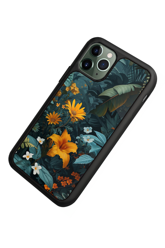 iPhone 11 Pro Uyumlu Botanik Tasarımlı Glossy Premium Kılıf